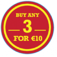'Buy any 3 for €10' Labels